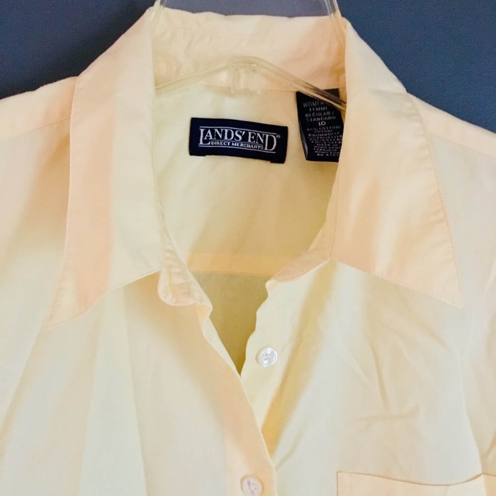 Lands End Yellow Button Down Oxford
